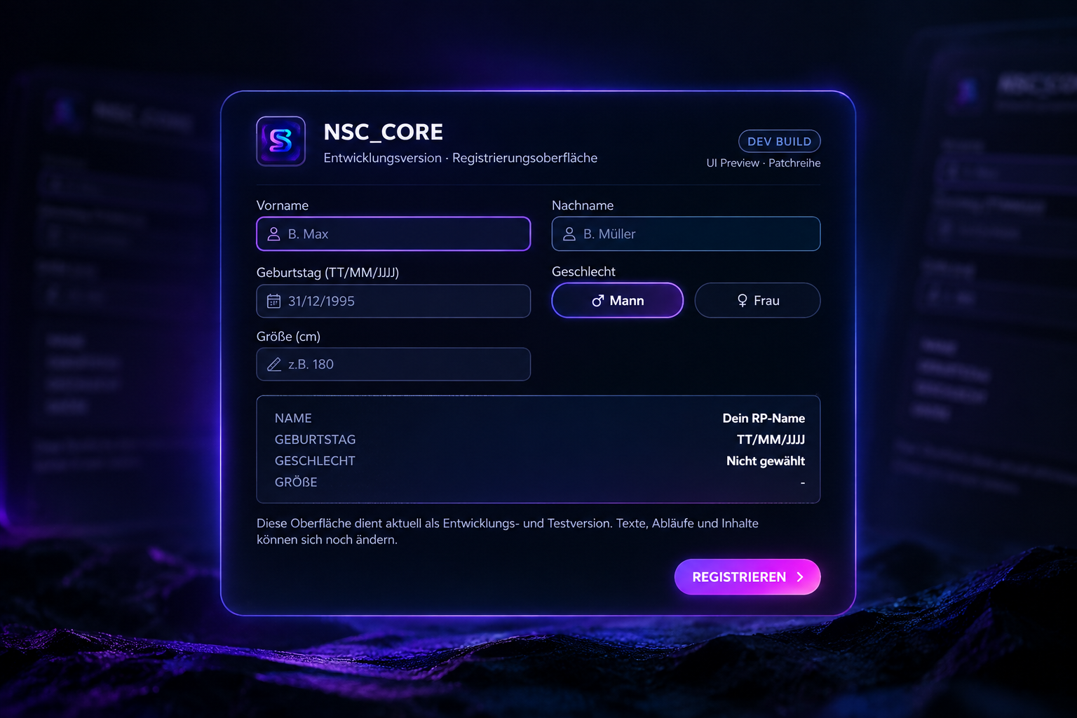 NSC Core Authentifizierung